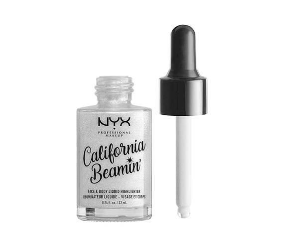 nyx professional makeup california beamin face and body liquid highlighter