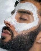 Saq Idrees with skin cream on face