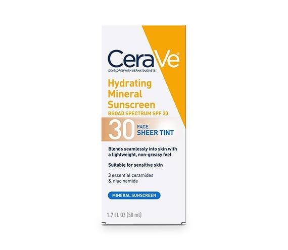 cerave hydrating mineral sunscreen spf 30 face sheer tint