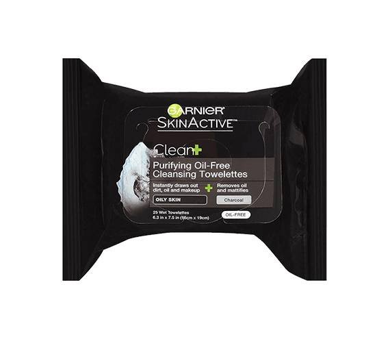 Garnier Skinactive Clean+ Charcoal Oil-Free Makeup Remover Wipes