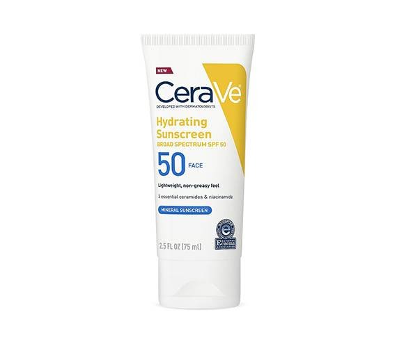CeraVe Hydrating Sunscreen with SPF 50.