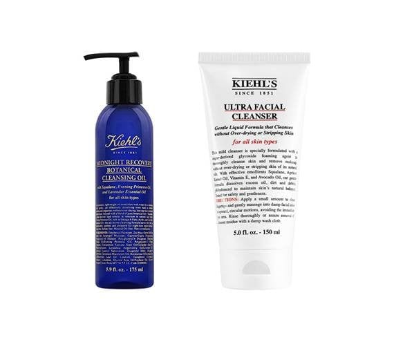 Kiehl’s Midnight Recovery Botanical Cleansing Oil + Kiehl’s Ultra Facial Cleanser
