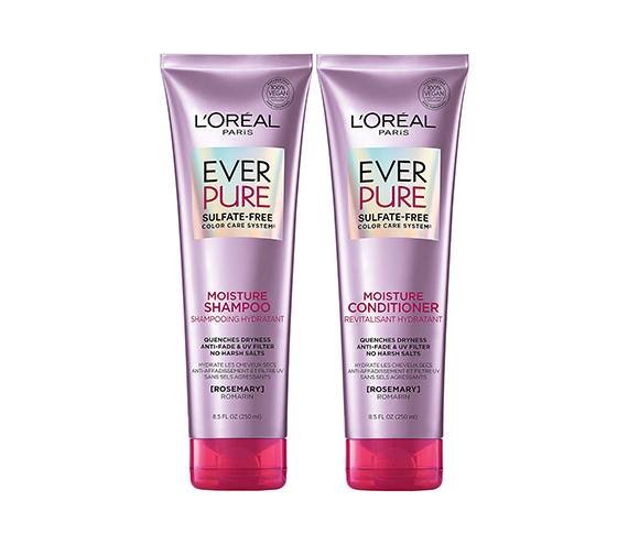 L'Oréal Paris EverPure Moisture Sulfate-Free Shampoo and Conditioner for Color-Treated Hair 