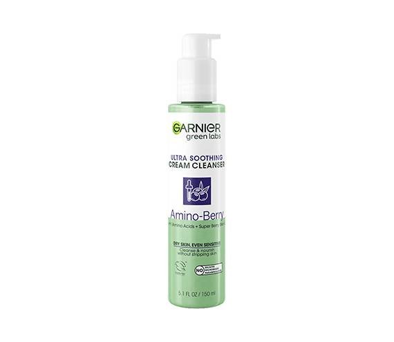 garnier greenlabs amino berry ultra soothing cream cleanser with amino acids and super berry blend