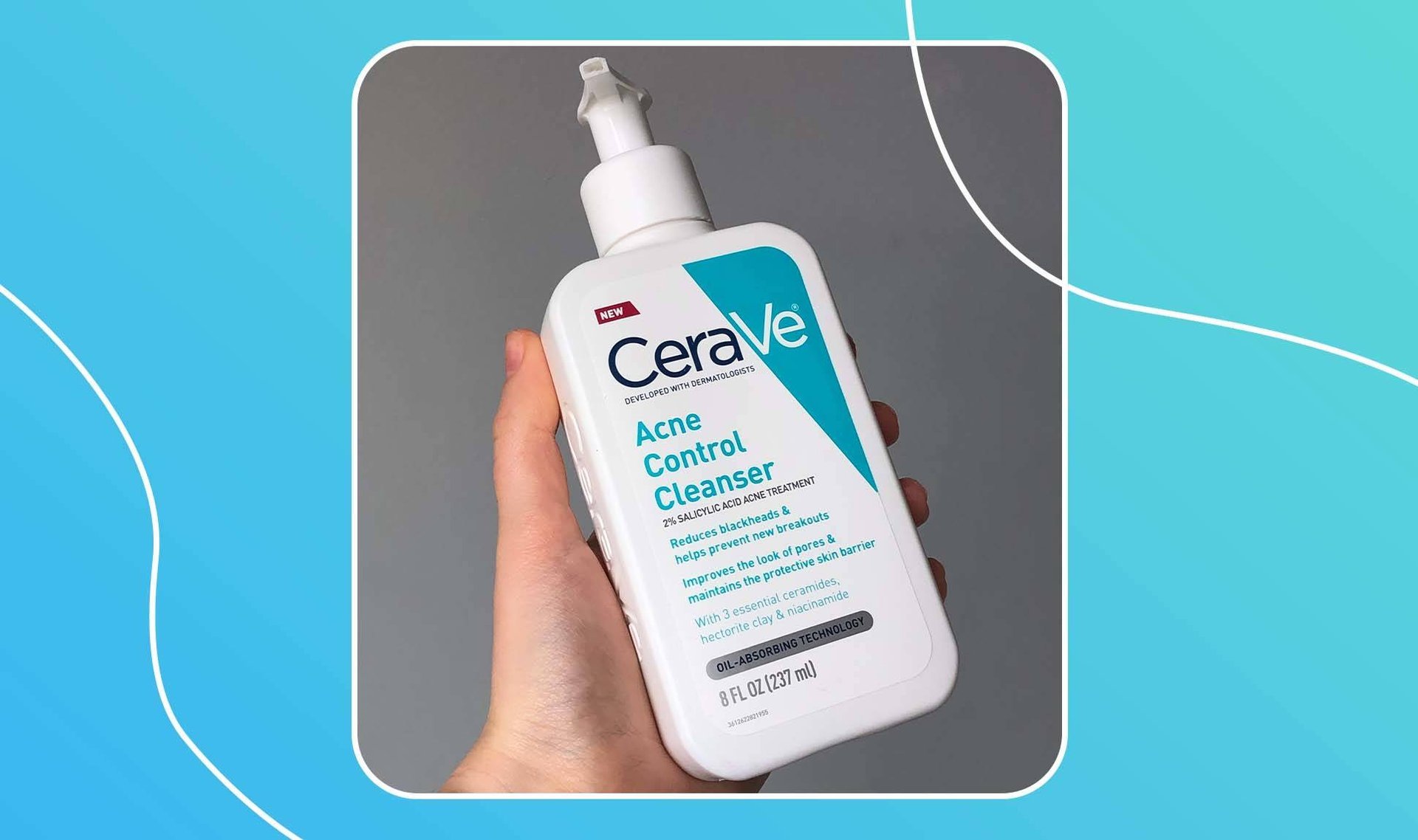 CeraVe Acne Face Wash, Acne Cleanser with Salicylic Acid and Purifying Clay  for Oily Skin, 8 fl oz