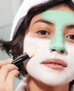person applying face mask