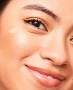 person wearing makeup swatch