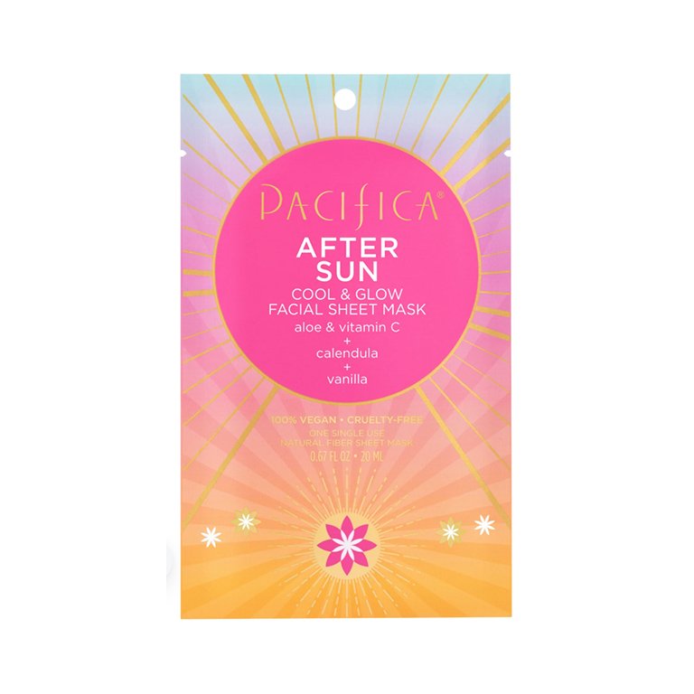 pacifica after sun cool and glow facial sheet mask