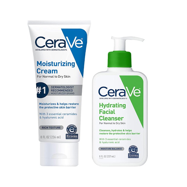 CeraVe Moisturizing Cream and CeraVe Hydrating Face Wash