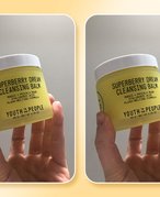 person holding cleansing balm