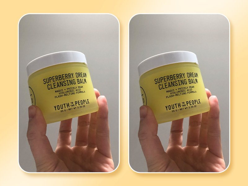 person holding cleansing balm