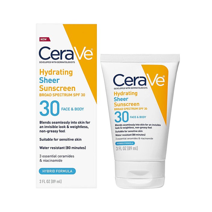 CeraVe Hydrating Sheer Sunscreen Broad Spectrum SPF 30