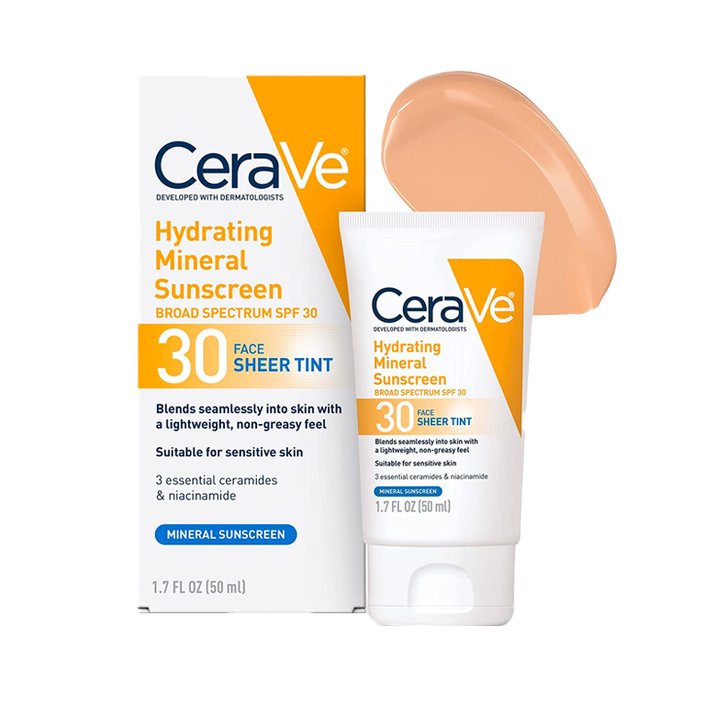 CeraVe Hydrating Mineral Sunscreen SPF 30 Face Sheer Tint