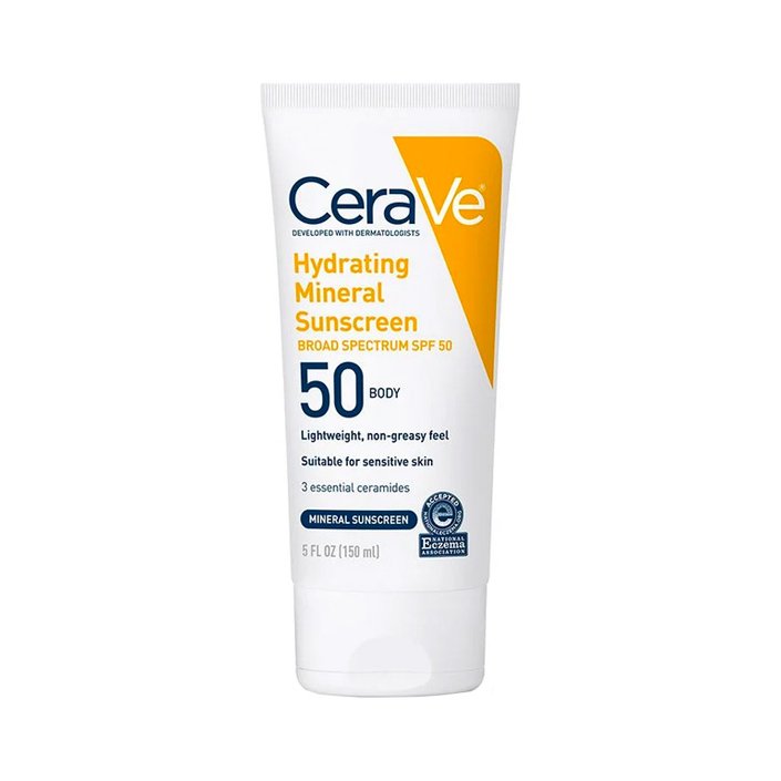 CeraVe Hydrating Mineral Sunscreen SPF 50 Body Lotion