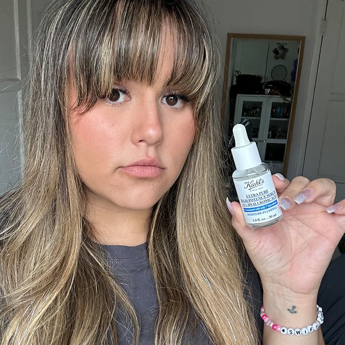 reece holding kiehls pure hyaluronic acid serum