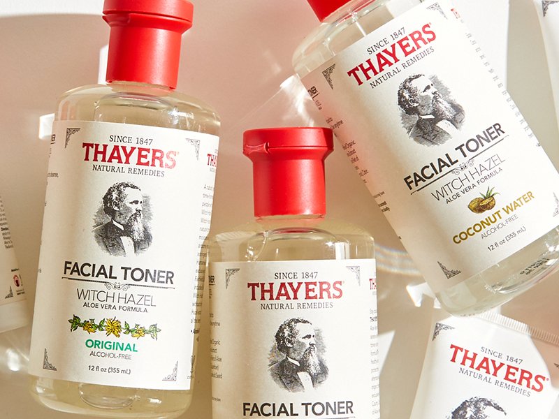 A flatlay of different Thayers toners.