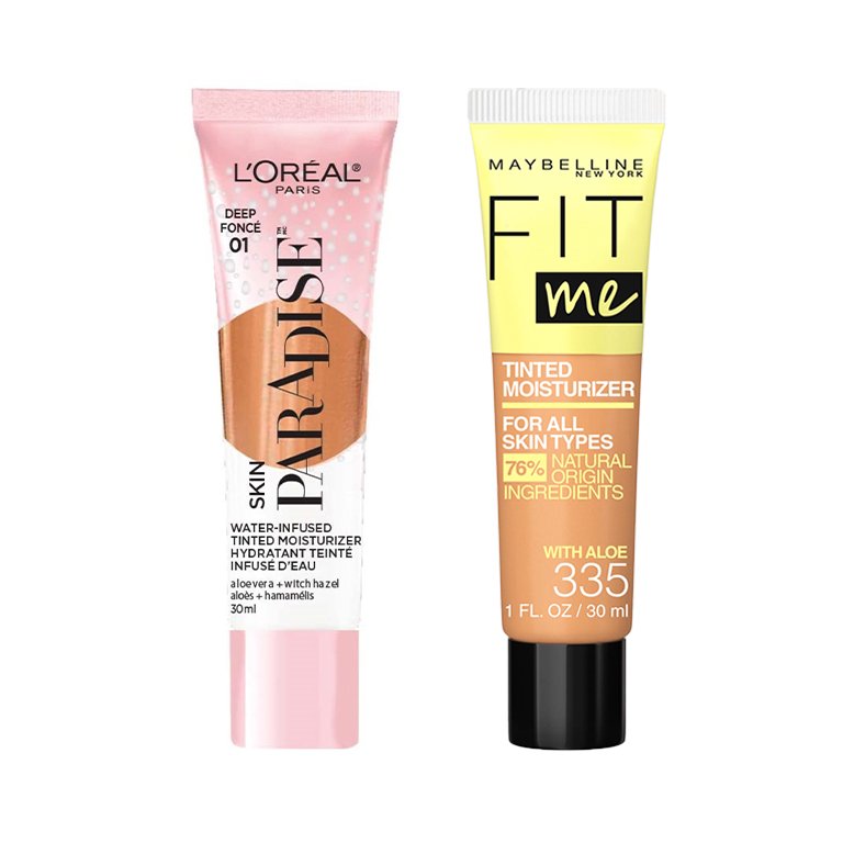 L’Oréal Paris Skin Paradise Water-Infused Tinted Moisturizer and Maybelline New York Fit Me! Tinted Moisturizer