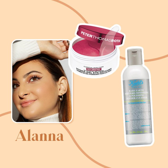 Kiehl’s Rare Earth Deep Pore-Minimizing & Polishing Powder Cleanser, Peter Thomas Roth Even Smoother Glycolic Retinol Hydra-Gel Eye Patches
