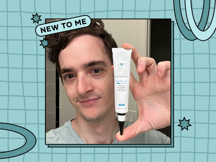 stephen holding the skinceuticals retinol tube
