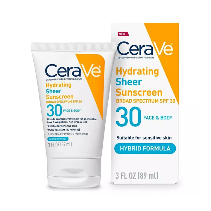 CeraVe Hydrating Sheer Face and Body Sunscreen SPF 30