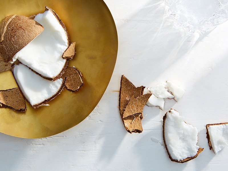 Picture of a smashed coconut
