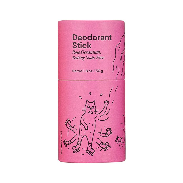Meow Meow Tweet Rose Geranium Baking Soda Free Deodorant Stick