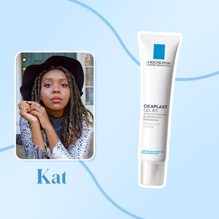a photo of kat collaged with La Roche-Posay Cicaplast Gel B5 Repairing Treatment