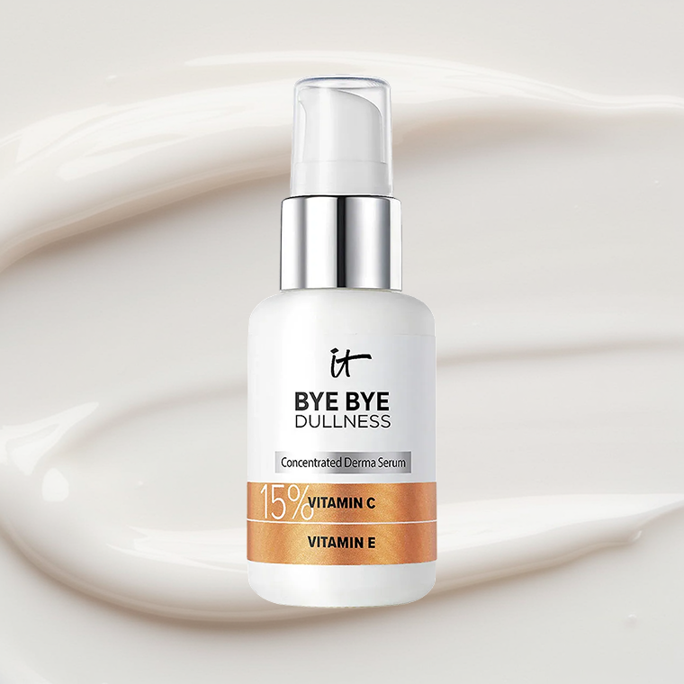 2026_SDC_ITCosmeticsByeByeDullness: IT Cosmetics Bye Bye Dullness on a cream textured background