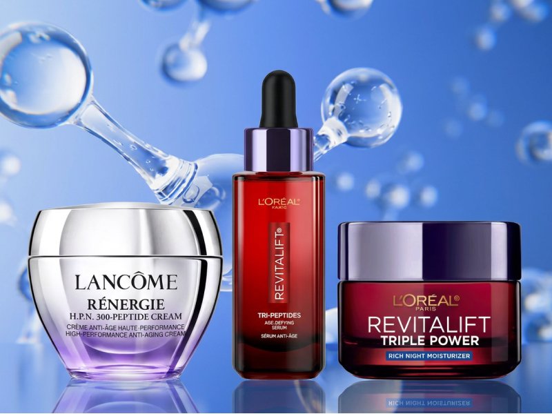 Is there a way to incorporate the chemical structure of a peptide here? Like have the chemistry bond pictured with some of the products mentioned in this article? The peptide structure is pictured above. Products could be: L’Oréal Paris RevitaLift Triple Power Tri-Peptides Age-Defying Serum  Lancôme Rénergie H.P.N. 300-Peptide Cream, L’Oréal Paris RevitaLift Triple Power Rich Night Moisturizer