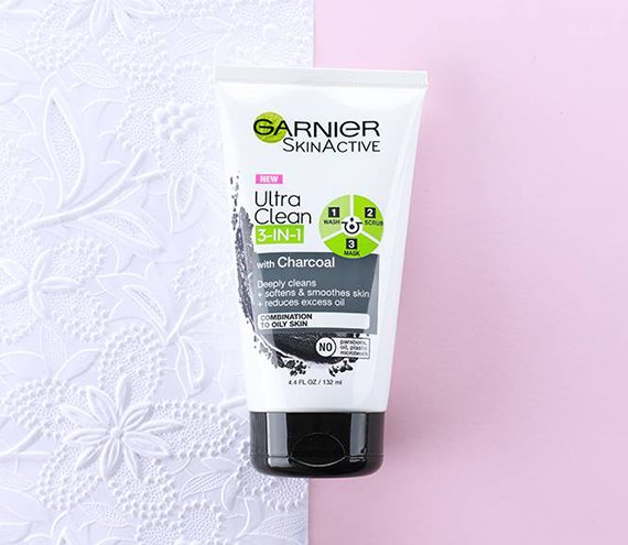 Garnier SkinActive 3 in 1 Face Wash, Scrub and Mask with Charcoal